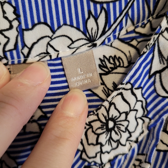 Coral Bay Floral Sleeveless Tunic Blouse (Large) - Picture 4 of 6